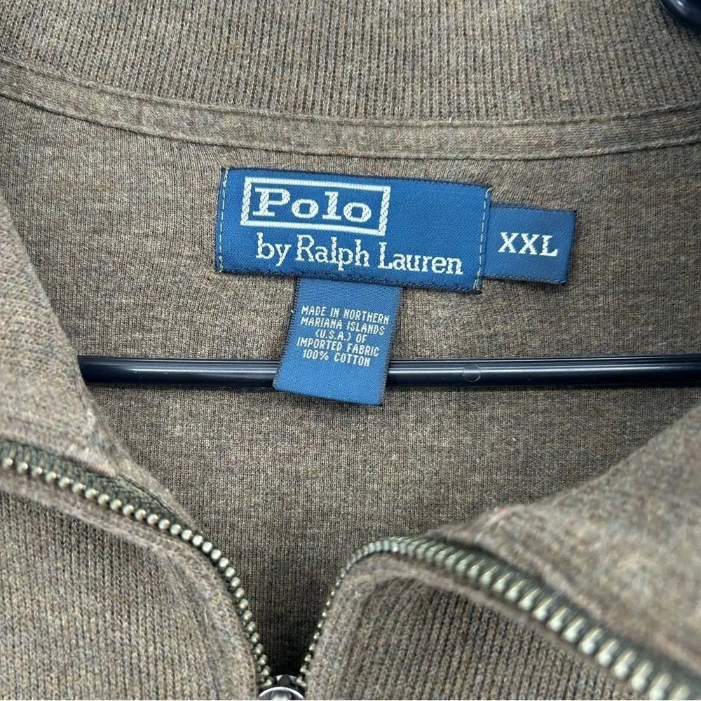 Polo Ralph Lauren Green Quarter Zip Pullover Sweater Size XXL‎
